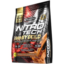 [631656711813] MUSCLETECH NITRO TECH 100% WHEY GOLD DOUBLE RICH CHOCOLATE	8 LBS